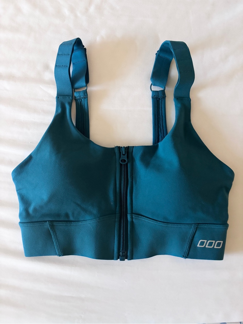 Lorna Jane Teal Front-Zip Sports Bra